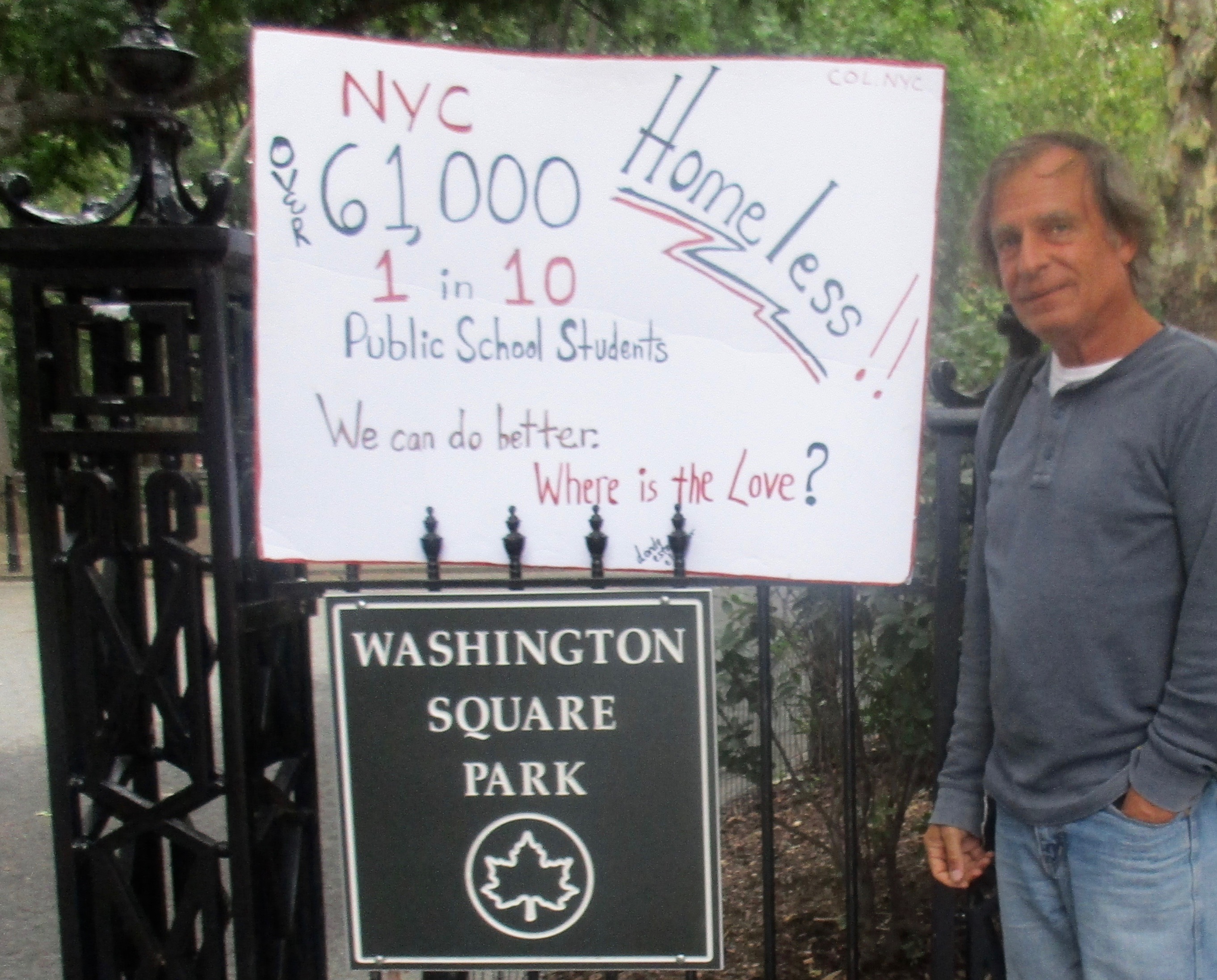 Tony Bellizzi Homelessness Project - Washington Sq Park NYU, Manhattan